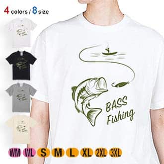 【Tシャツ】バス釣り 5.6oz Cotton:100%