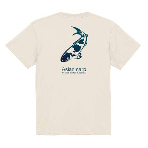 【Tシャツ】錦鯉(アジアン　カープ)　ホワイト 5.6oz Cotton:100%