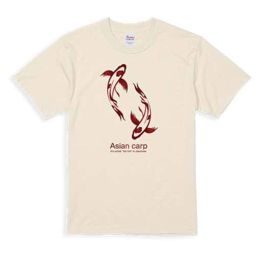 【Tシャツ】錦鯉　紅白　Koi Fish　ホワイト 5.6oz Cotton:100%