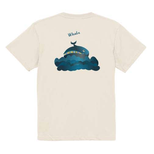 【Tシャツ】コミカルなクジラのイラスト 5.6oz Cotton:100%