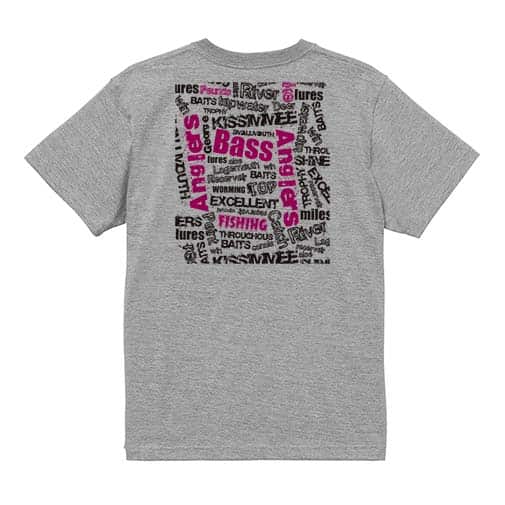【Tシャツ】BASS テキストデザイン　ショッキングピンク 5.6oz Cotton:100%