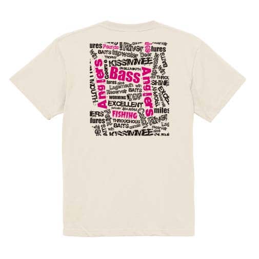 【Tシャツ】BASS テキストデザイン　ショッキングピンク 5.6oz Cotton:100%