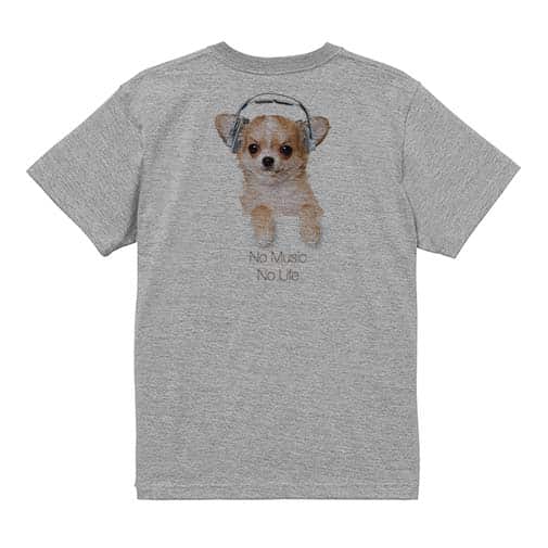 【Tシャツ】チワワだってNo Music No Life 5.6oz Cotton:100%