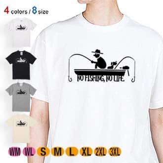 【Tシャツ】【釣りざんまい】愛犬と釣りを楽しむアングラー 5.6oz Cotton:100%