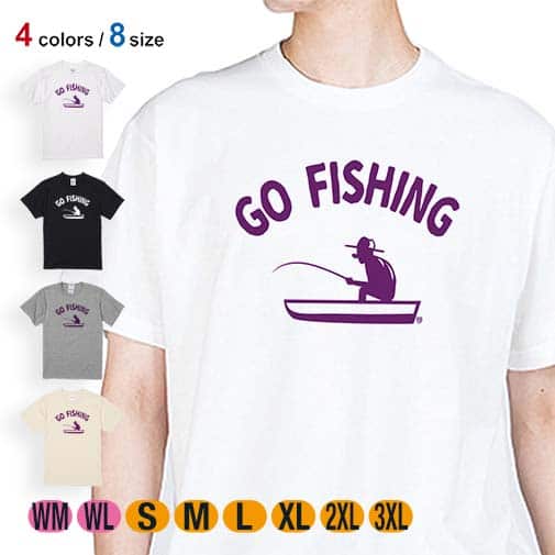 【Tシャツ】【釣りざんまい】ボートでぼーっと釣りざんまい 5.6oz Cotton:100%