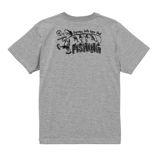 【Tシャツ】【釣りざんまい】釣りをとにかく楽しもう!_モノクロ 5.6oz Cotton:100%