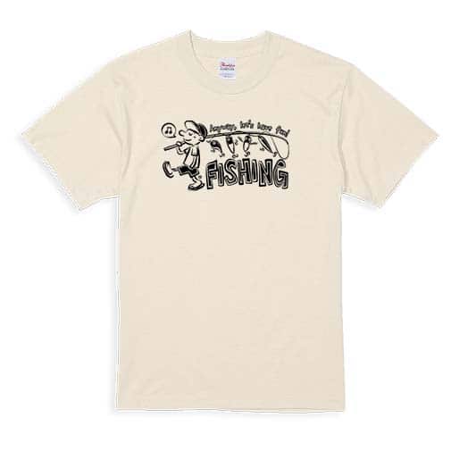 【Tシャツ】【釣りざんまい】釣りをとにかく楽しもう!_モノクロ 5.6oz Cotton:100%