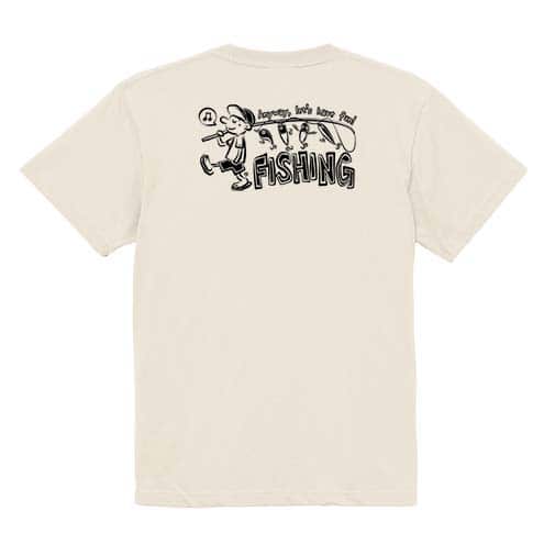 【Tシャツ】【釣りざんまい】釣りをとにかく楽しもう!_モノクロ 5.6oz Cotton:100%
