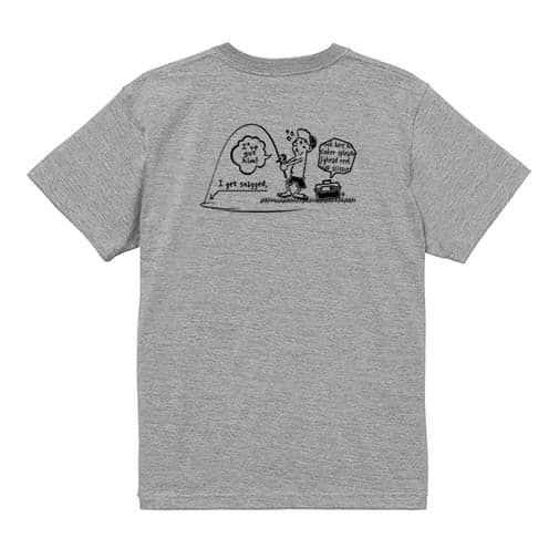 【Tシャツ】【釣りざんまい】なんだか大物釣りあげてるかも?_モノクロ 5.6oz Cotton:100%