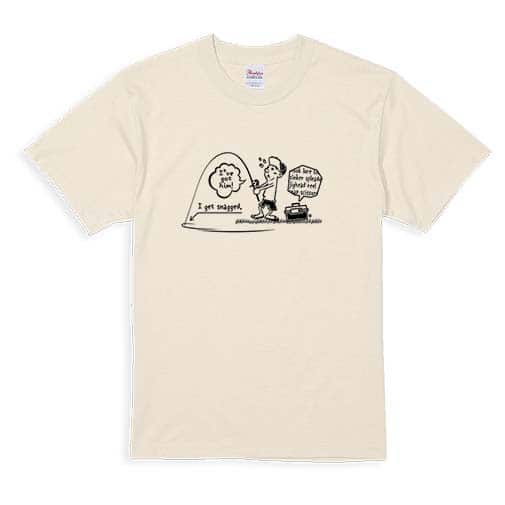 【Tシャツ】【釣りざんまい】なんだか大物釣りあげてるかも?_モノクロ 5.6oz Cotton:100%