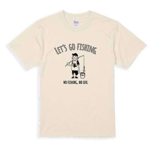 【Tシャツ】【釣りざんまい】レッツゴーフィッシング バケツとアングラー 5.6oz Cotton:100%