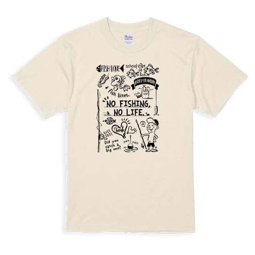 【Tシャツ】【釣りざんまい】釣りが好きなんです_モノクロ 5.6oz Cotton:100%