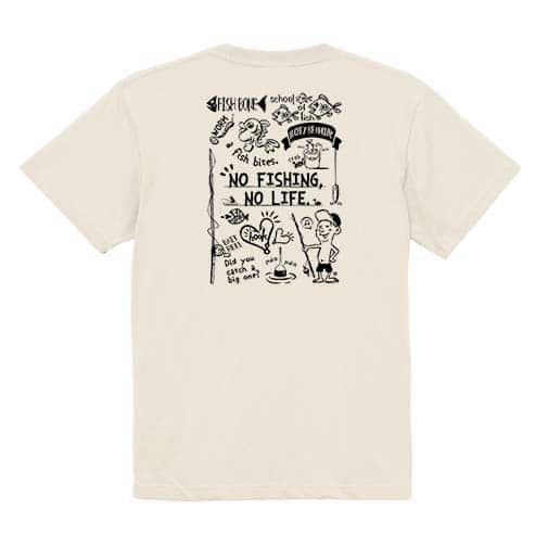 【Tシャツ】【釣りざんまい】釣りが好きなんです_モノクロ 5.6oz Cotton:100%