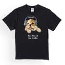 【Tシャツ】ブルドックだってNo Music No Life 5.6oz Cotton:100%