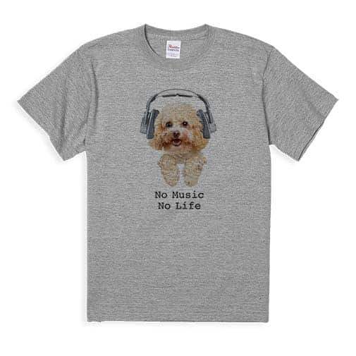 【Tシャツ】トイプードルだってNo Music No Life 5.6oz Cotton:100%