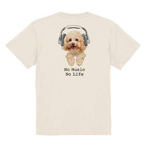 【Tシャツ】トイプードルだってNo Music No Life 5.6oz Cotton:100%
