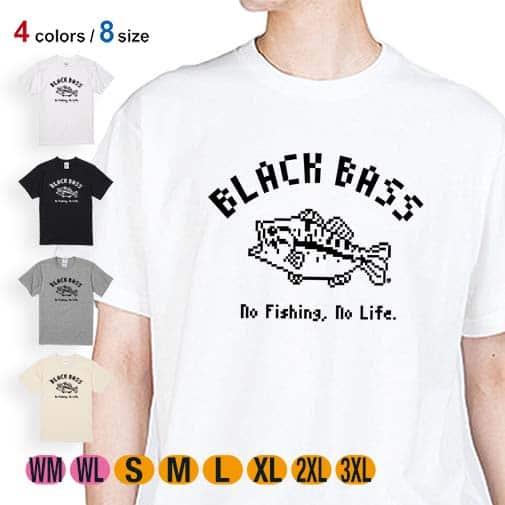 【Tシャツ】【釣りざんまい】ブラックバス 5.6oz Cotton:100%