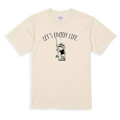 【Tシャツ】【釣りざんまい】釣りに行きたい少年_02 5.6oz Cotton:100%