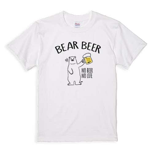 【Tシャツ】シロクマさんとカンパイビール(wakat) 5.6oz Cotton:100%