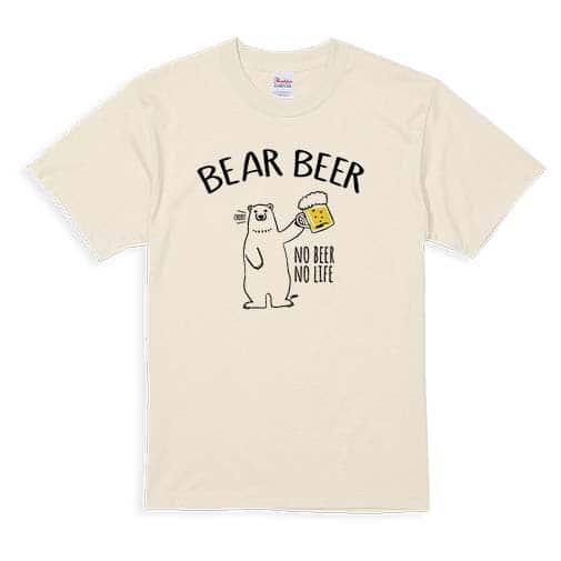 【Tシャツ】シロクマさんとカンパイビール(wakat) 5.6oz Cotton:100%