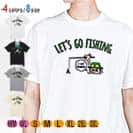 【Tシャツ】【釣りざんまい】ユニークなアングラー 5.6oz Cotton:100%