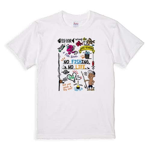 【Tシャツ】【釣りざんまい】釣りが好きなんです_カラフル 5.6oz Cotton:100%