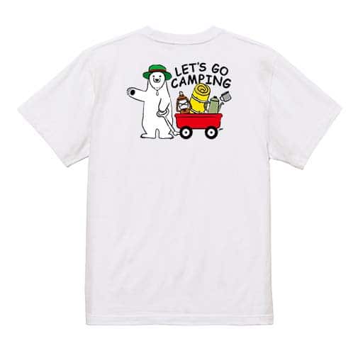 【Tシャツ】キャンプに行くシロクマさん(wakat) 5.6oz Cotton:100%