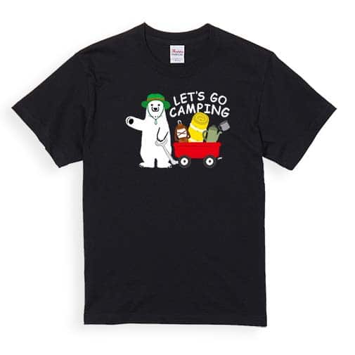 【Tシャツ】キャンプに行くシロクマさん(wakat) 5.6oz Cotton:100%
