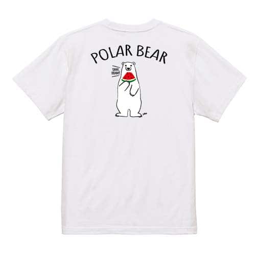【Tシャツ】シロクマさんとスイカ(wakat) 5.6oz Cotton:100%