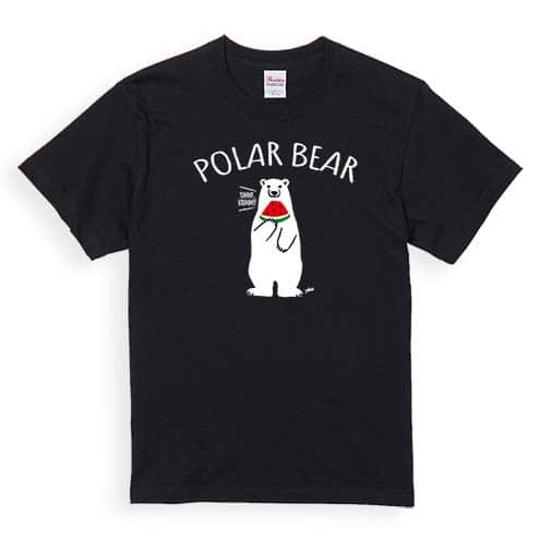 【Tシャツ】シロクマさんとスイカ(wakat) 5.6oz Cotton:100%