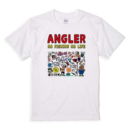 【Tシャツ】【釣りざんまい】釣りをするんです_カラフル　横書き 5.6oz Cotton:100%