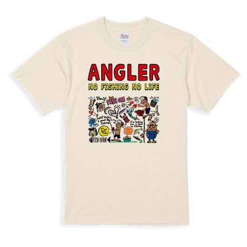 【Tシャツ】【釣りざんまい】釣りをするんです_カラフル　横書き 5.6oz Cotton:100%