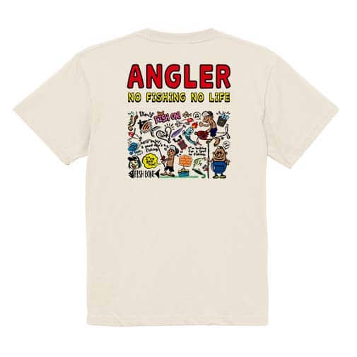 【Tシャツ】【釣りざんまい】釣りをするんです_カラフル　横書き 5.6oz Cotton:100%