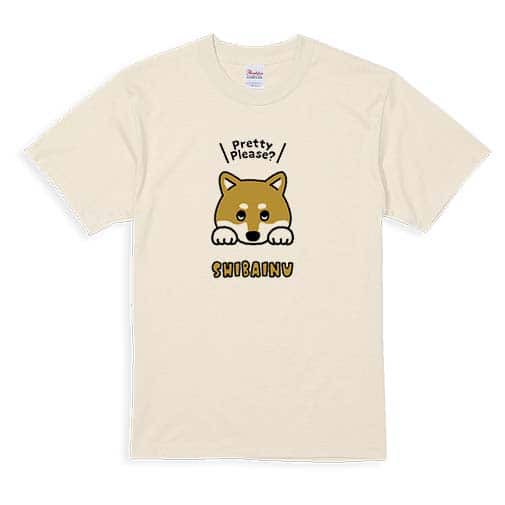 【Tシャツ】柴犬のおねだり顔(wakat) 5.6oz Cotton:100%