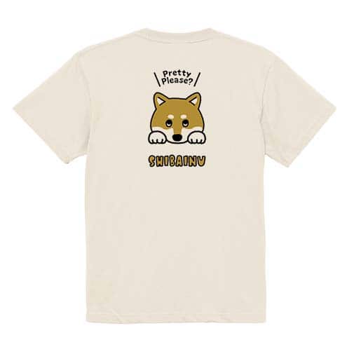 【Tシャツ】柴犬のおねだり顔(wakat) 5.6oz Cotton:100%
