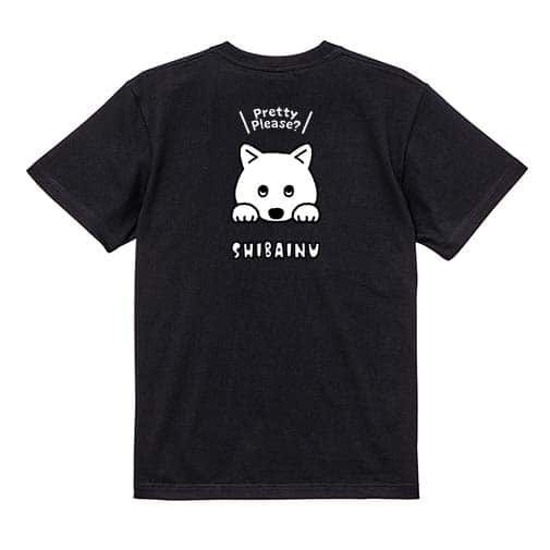 【Tシャツ】柴犬のおねだり顔_白柴(wakat) 5.6oz Cotton:100%