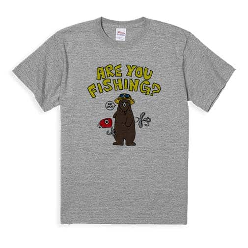 【Tシャツ】【釣りざんまい】ルアーとクマさん 5.6oz Cotton:100%