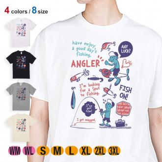 【Tシャツ】【釣りざんまい】釣りに行きませんか?_レトロ 5.6oz Cotton:100%