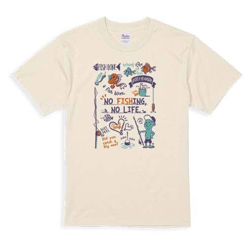 【Tシャツ】【釣りざんまい】釣りが好きなんです_レトロ 5.6oz Cotton:100%
