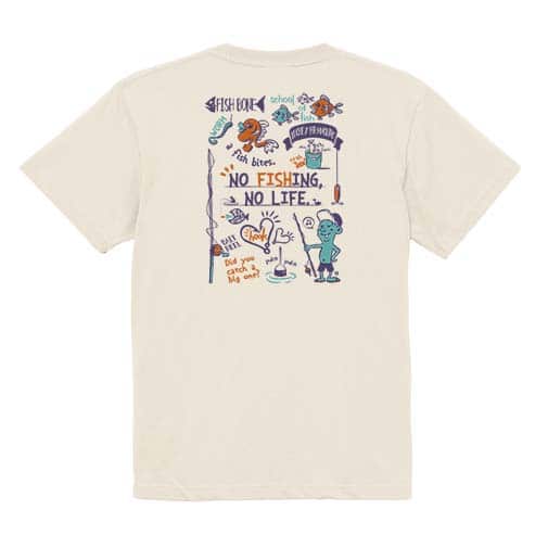 【Tシャツ】【釣りざんまい】釣りが好きなんです_レトロ 5.6oz Cotton:100%