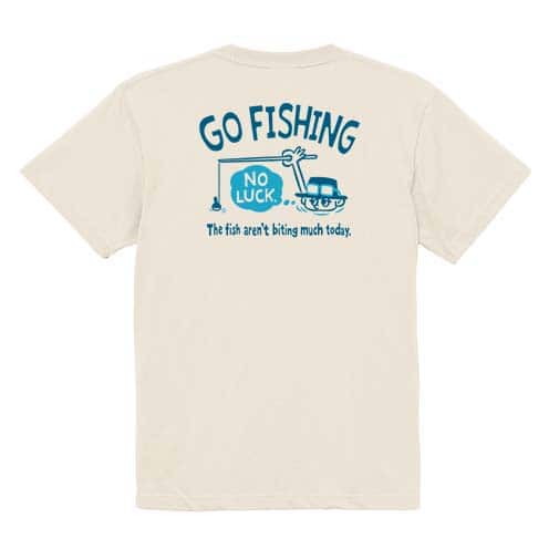 【Tシャツ】【釣りざんまい】ユニークな釣りするアングラー_ブルー 5.6oz Cotton:100%