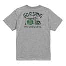 【Tシャツ】【釣りざんまい】ユニークな釣りするアングラー_グリーン 5.6oz Cotton:100%