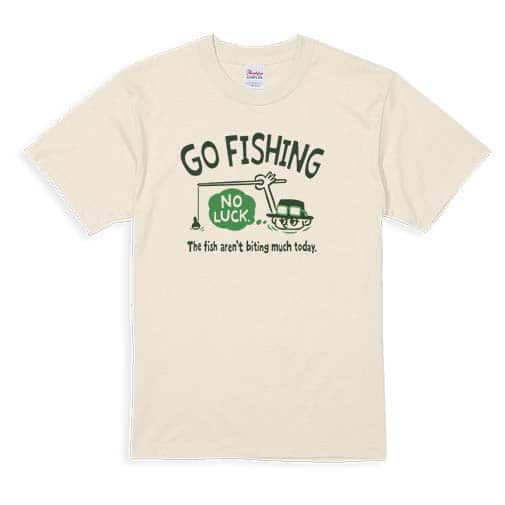 【Tシャツ】【釣りざんまい】ユニークな釣りするアングラー_グリーン 5.6oz Cotton:100%