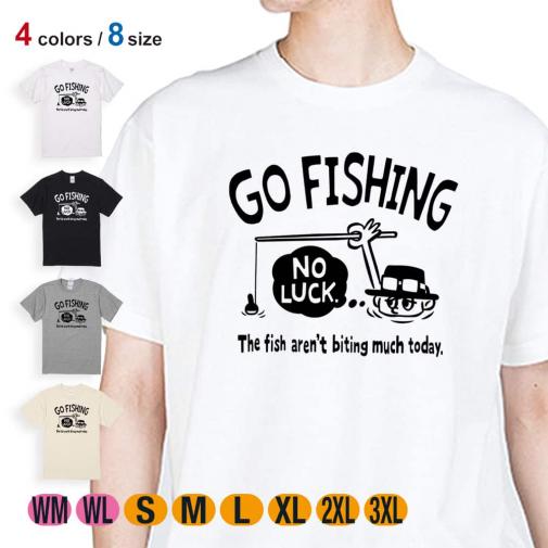 【Tシャツ】【釣りざんまい】ユニークな釣りするアングラー_ブラック 5.6oz Cotton:100%