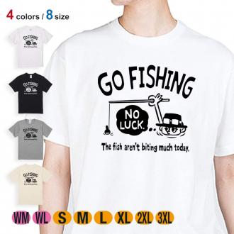 【Tシャツ】【釣りざんまい】ユニークな釣りするアングラー_ブラック 5.6oz Cotton:100%