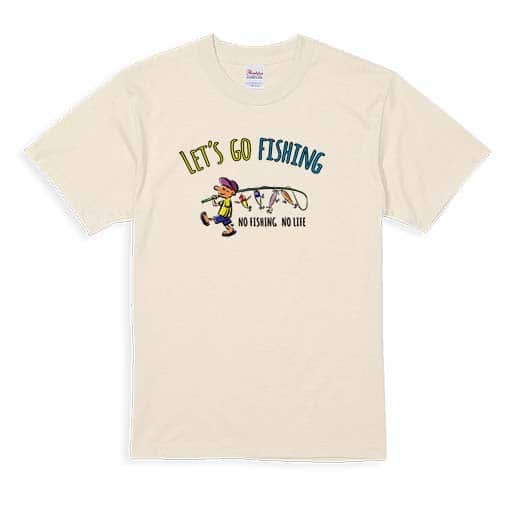 【Tシャツ】【釣りざんまい】レッツゴーフィッシング ルアーと少年_カラフル 5.6oz Cotton:100%