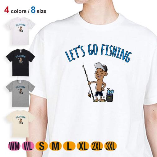 【Tシャツ】【釣りざんまい】レッツゴーフィッシング アングラー_カラフル 5.6oz Cotton:100%