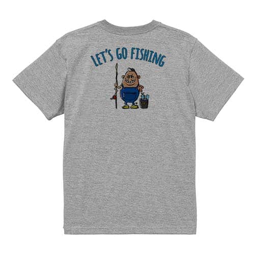 【Tシャツ】【釣りざんまい】レッツゴーフィッシング ポッチャリアングラー_カラフル 5.6oz Cotton:100%