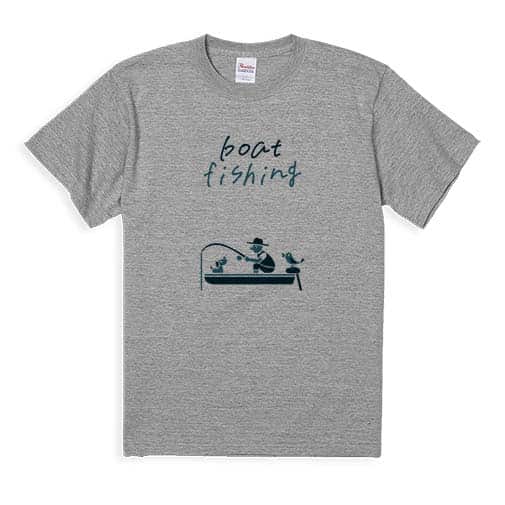 【Tシャツ】【釣りざんまい】ボート釣りを楽しむ  5.6oz Cotton:100%