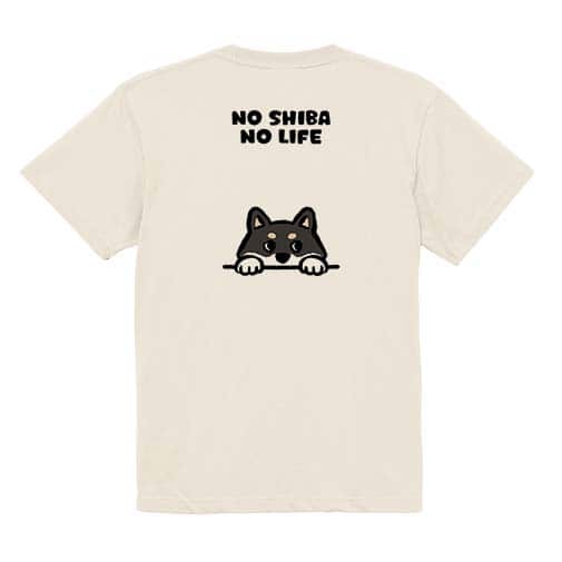 【Tシャツ】何か気になる柴犬_黒柴(wakat) 5.6oz Cotton:100%